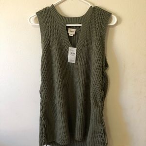 army green sleeveless sweater
